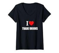 Femme Droits du Travail des syndicats T-Shirt avec Col en V