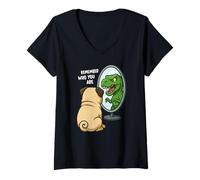 Femme Drôle Carlin Dinosaure Trex Remember Who You are Garçons Filles Enfants T-Shirt avec Col en V