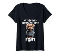 Femme Drôle Chien Disant S’Ils Parlent Votre Pet De Dos Dog Owner T-Shirt avec Col en V