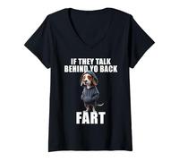 Femme Drôle Chien Disant S’Ils Parlent Votre Pet De Dos Dog Owner T-Shirt avec Col en V