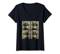 Femme Drôle Cowboy Lapins Vintage Western Ferme Animal Propriétaire T-Shirt avec Col en V