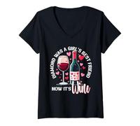 Femme Drôle D'amitié Diamond Was A Girls Best Friend T-Shirt avec Col en V