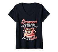 Femme Drôle D'amitié Diamond Was A Girls Best Friend T-Shirt avec Col en V