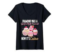 Femme Drôle D'amitié Entre Une Femme Cake Baking T-Shirt avec Col en V
