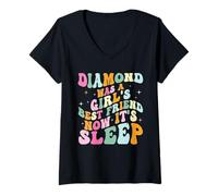 Femme Drôle D'amitié Entre Une Femme Sleepy Girl T-Shirt avec Col en V