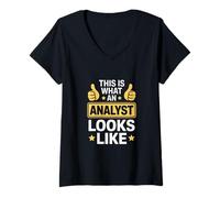Femme Drôle d'analyste Disant Que C'est à Quoi on Ressemble T-Shirt avec Col en V