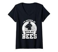Femme Drôle d'apiculteur Blague d'apiculteur Amoureux des Abeilles T-Shirt avec Col en V