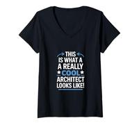 Femme Drôle d'architecte Disant Que C'est ce Qui est Vraiment Cool T-Shirt avec Col en V