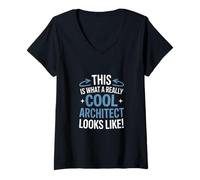 Femme Drôle d'architecte Disant Que C'est ce qu'un architecte Cool T-Shirt avec Col en V