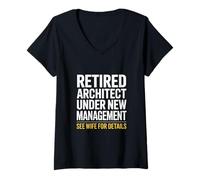 Femme Drôle d'architecte retraité sous Une Nouvelle Direction T-Shirt avec Col en V