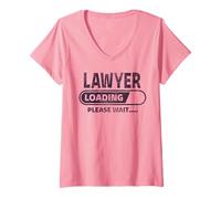 Femme Drôle d'avocat Loading Please Wait, cadeaux amusants pour étudiants en droit T-Shirt avec Col en V