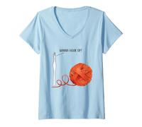 Femme Drôle de Crochet Qui Veut Brancher Un Amateur de Crochet T-Shirt avec Col en V