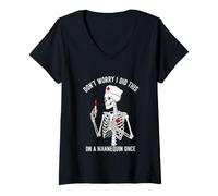 Femme Drôle de Dicton « Don Worry Did This Mannequin Once » T-Shirt avec Col en V