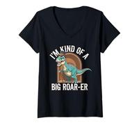 Femme Drôle de Dinosaure Amateur de Dinosaure paléontologue T Rex T-Shirt avec Col en V