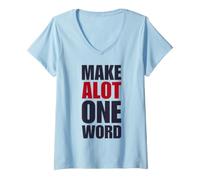 Femme Drôle de dire Beaucoup d'orthographe T-Shirt avec Col en V