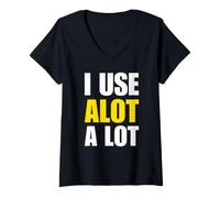 Femme Drôle de dire Beaucoup d'orthographe T-Shirt avec Col en V