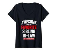 Femme Drôle de dire génial comme ma Loi préférée sur Les frères et sœurs T-Shirt avec Col en V