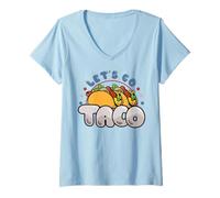 Femme Drôle de Let's Go Taco Lover Mème politique tendance T-Shirt avec Col en V