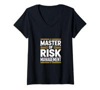 Femme Drôle de maîtrise de la Gestion des Risques T-Shirt avec Col en V