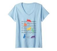 Femme Drôle de Musique Beagle LGBT Jouant avec Une Note T-Shirt avec Col en V