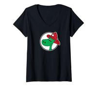 Femme Drôle de Pompier Dragon Comique Jeunes Sapeurs-Pompiers T-Shirt avec Col en V