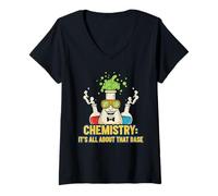 Femme Drôle de Science, Chimie, Jeu de Mots, Professeur Scientifique, Cadeau T-Shirt avec Col en V