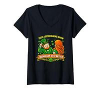 Femme Drôle de St Patrick Rousse Humour Gingembre Humour Irlandais T-Shirt avec Col en V