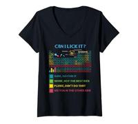 Femme Drôle de Tableau périodique Science Can I Lick It Chemistry T-Shirt avec Col en V