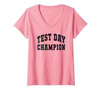 Femme Drôle de Test Champion de Test Teacher Everything is Fine T-Shirt avec Col en V