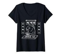 Femme Drôle de Thon Poisson Sushi Chef Minimaliste Harajuku T-Shirt avec Col en V