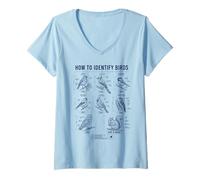 Femme Drôle d'observation des Oiseaux Blague, Comment identifier Les Oiseaux T-Shirt avec Col en V