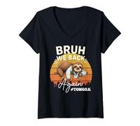 Femme Drôle docteur paresseux bruh nous revenons à nouveau pour T-Shirt avec Col en V