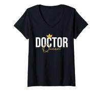 Femme Drôle Docteur Queen T-Shirt avec Col en V