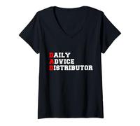Femme Drôle Fête des Pères Acronyme Papa Conseils Quotidiens Distributeur Blague T-Shirt avec Col en V