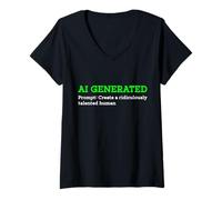 Femme Drôle généré par l'IA pour créer Un Artiste Humain ridiculement talentueux T-Shirt avec Col en V
