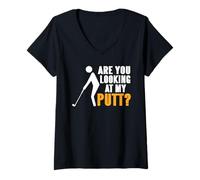 Femme Drôle Golf Regarde Mon Putt Blague Fans T-Shirt avec Col en V