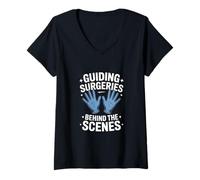 Femme Drôle Guiding Surgeries Behind The Scenes Saying T-Shirt avec Col en V