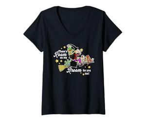 Femme Drôle, il y a Aussi de la Place sur Mon Balai pour toi, Professeur, Halloween T-Shirt avec Col en V