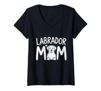 Femme Drôle Labrador Retriever Maman Fête des Mères Chien Animaux Cadeaux T-Shirt avec Col en V