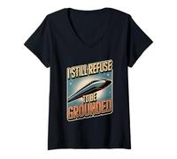 Femme Drôle Maglev Train Physique Humour Refuse to Be Grounded T-Shirt avec Col en V
