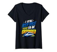 Femme Drôle Maglev Train Physique Humour Refuse to Be Grounded T-Shirt avec Col en V