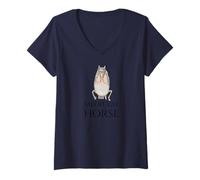 Femme Drôle médiéval du Moyen Âge Cheval Meme - Histoire européenne T-Shirt avec Col en V
