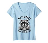 Femme Drôle mignon raton laveur surprise My Flabbers Have Been Gasted T-Shirt avec Col en V