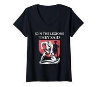 Femme Drôle Rejoindre Les légions Romaines T-Shirt avec Col en V