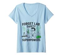 Femme Drôle Retro Science Lab Safety Humour Superpowers Scientist T-Shirt avec Col en V