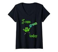 Femme Drôle Saint Patrick I Cum Green Aujourd'hui T-Shirt avec Col en V