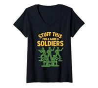 Femme Drôle Sarcastique Blague Papas Pères Soldats Hommes Snarky Humour T-Shirt avec Col en V