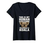 Femme Drôle This is My Human Costume T-Shirt Animaux T-Shirt avec Col en V