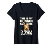Femme Drôle This is My Human Costume T-Shirt Animaux T-Shirt avec Col en V
