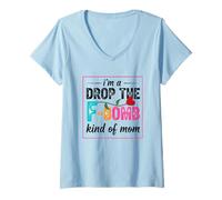 Femme Drop The F-Bomb Kind of Mom Déclaration T-Shirt avec Col en V